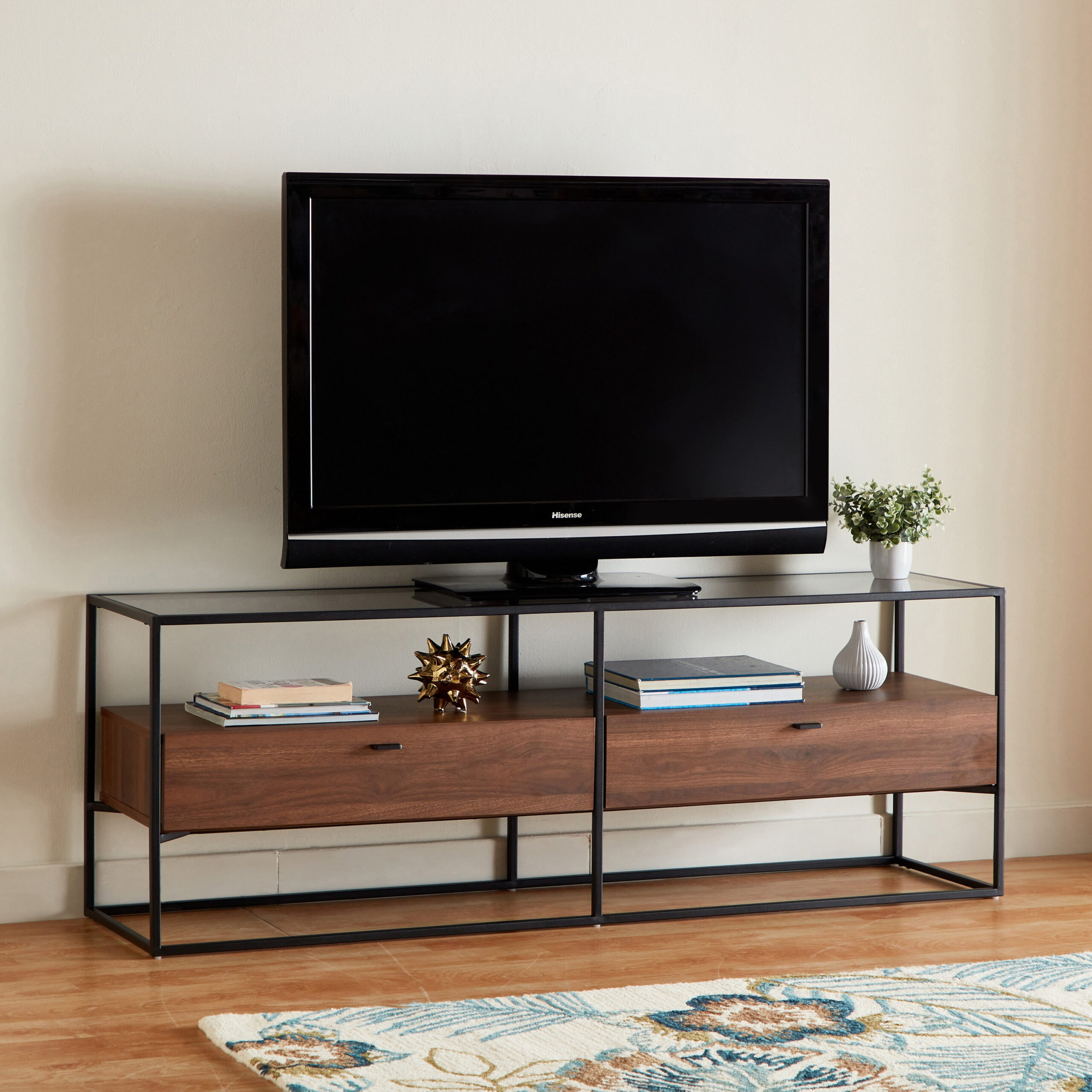 Ruby 1.6 Metre Glass Top TV Unit for TVs up to 70 inches