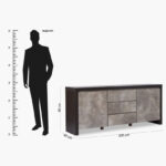 Manhattan Lux 2-Door 3-Drawer Sideboard