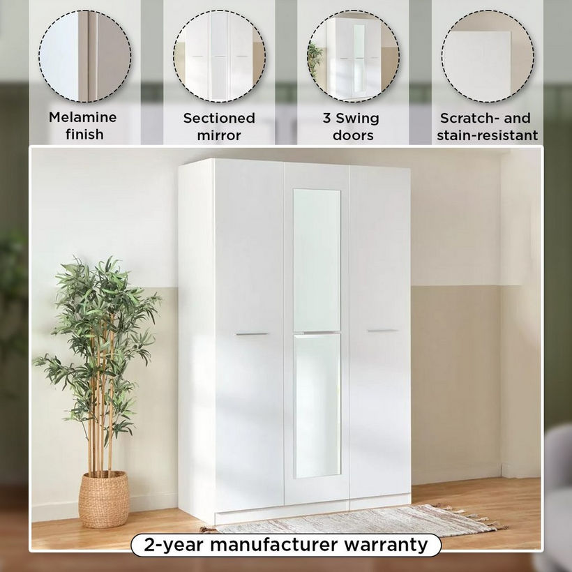 Frankfurt 3-Door Wardrobe with Mirror - Image 5