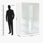 Frankfurt 3-Door Wardrobe with Mirror