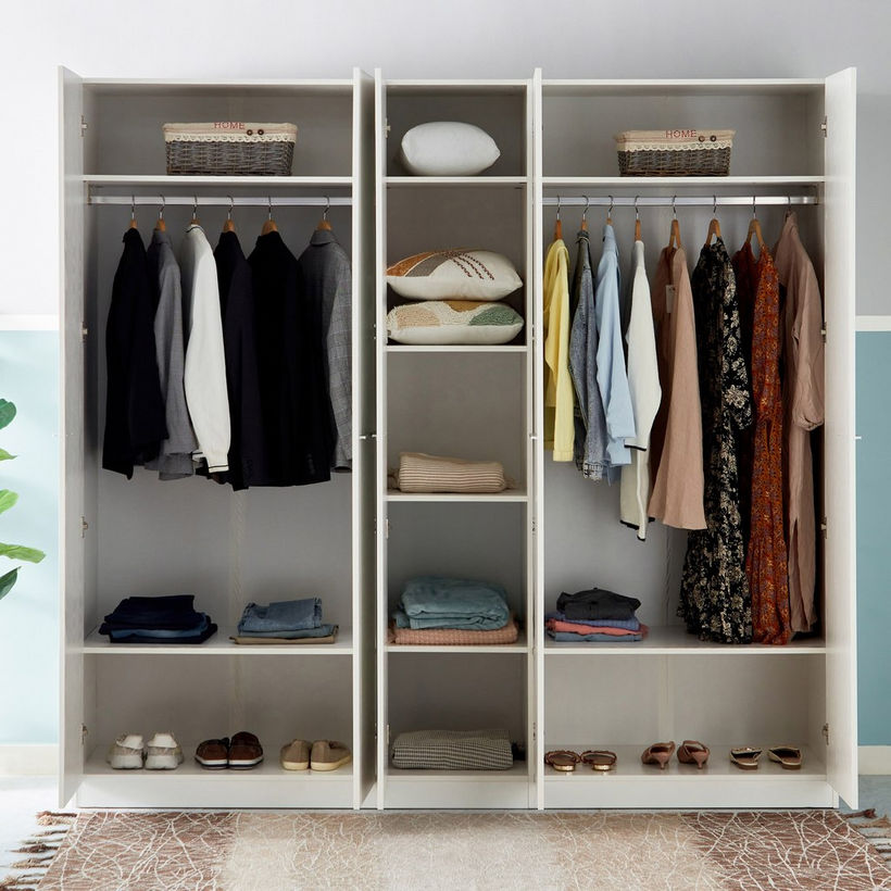Frankfurt 5-Door Wardrobe with Mirror - Image 4