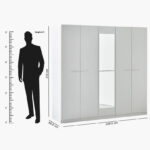 Frankfurt 5-Door Wardrobe with Mirror