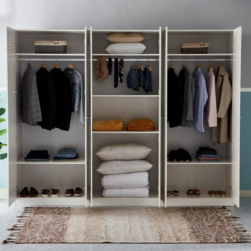 Frankfurt 6-Door Wardrobe with Mirror - Image 4