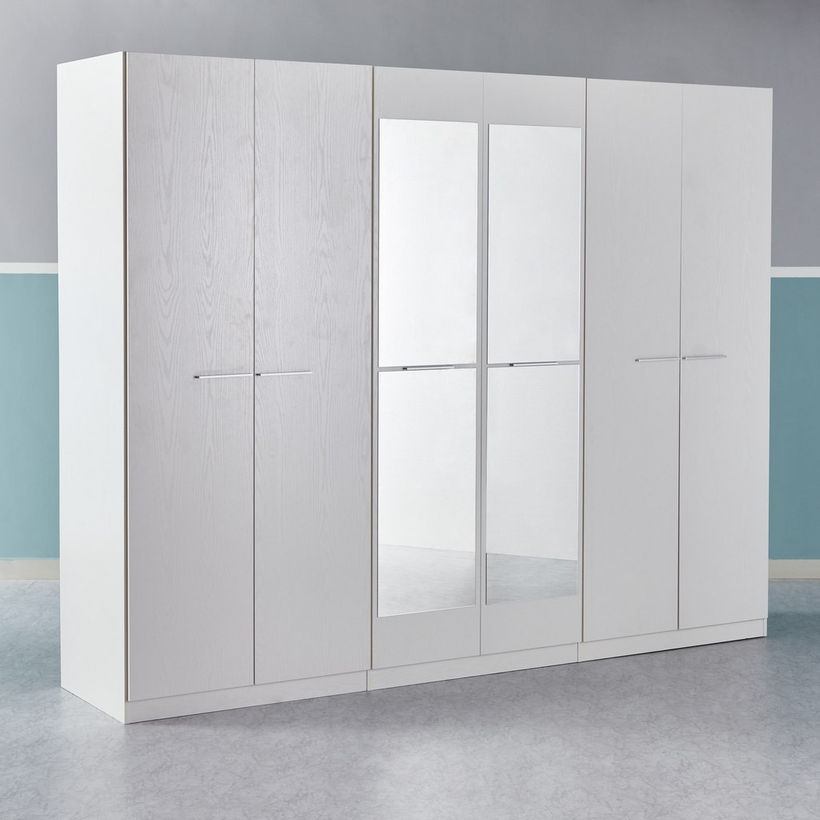 Frankfurt 6-Door Wardrobe with Mirror - Image 15