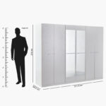 Frankfurt 6-Door Wardrobe with Mirror