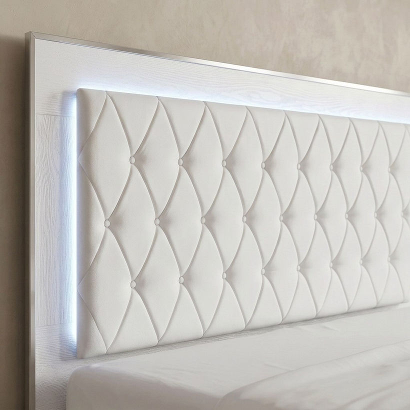 Solitaire Upholstered Headboard 5-Piece Super King Bedroom Set - 200x200 cm - Image 5