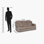 Keith 3-Seater Recliner Sofa with USB