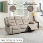 Keith 3-Seater Recliner Sofa with USB