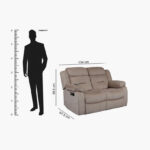 Keith 2-Seater Recliner Sofa with USB