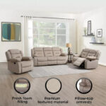 Keith 2-Seater Recliner Sofa with USB
