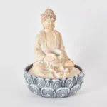 Albane Buddha Fountain with Yellow Lights - 20x20x26 cm