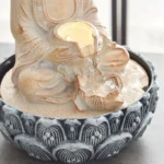 Albane Buddha Fountain with Yellow Lights - 20x20x26 cm