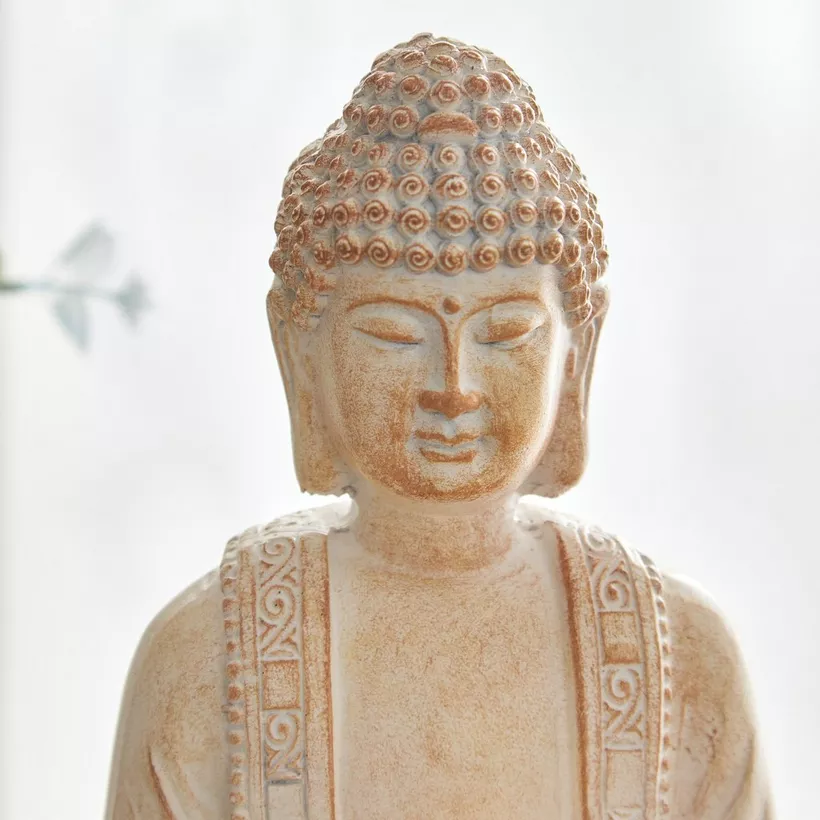 Albane Buddha Fountain with Yellow Lights - 20x20x26 cm - Image 5