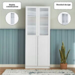 Frankfurt 6-Tier Multipurpose Bookcase Storage Unit with Panel and Acrylic Doors