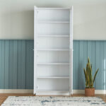 Frankfurt 6-Tier Multipurpose Bookcase Storage Unit with Panel and Acrylic Doors