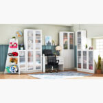 Frankfurt 6-Tier Multipurpose Bookcase Storage Unit with Panel and Acrylic Doors