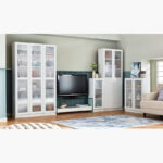 Frankfurt 3-Tier Multipurpose Bookcase Storage Unit with Acrylic Door