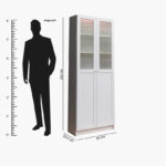 Frankfurt 6-Tier Multipurpose Bookcase Storage Unit with Panel and Acrylic Doors