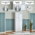 Frankfurt 6-Tier Multipurpose Bookcase Storage Unit with Panel and Acrylic Doors