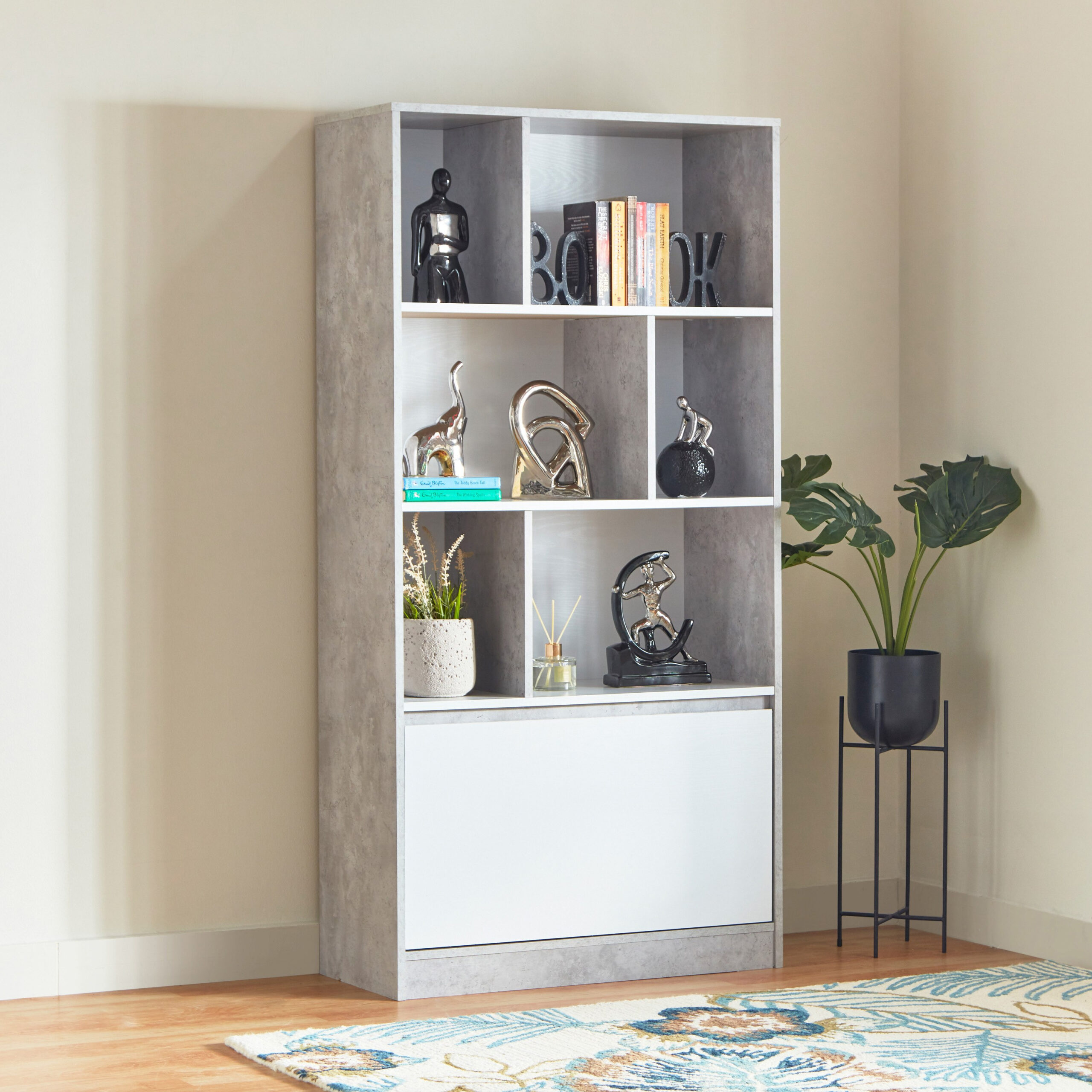 Alford Patara 3-Tier Bookcase with Drawer