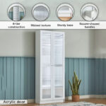 Frankfurt 6-Tier Multipurpose Bookcase Storage Unit with 2 Acrylic Doors