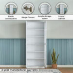 Frankfurt 6-Tier Multipurpose Bookcase Storage Unit with 2 Acrylic Doors