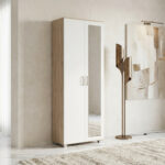 Capri Moonlight 33-Pair Tall Shoe Cabinet with Mirror
