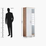 Capri Moonlight 33-Pair Tall Shoe Cabinet with Mirror