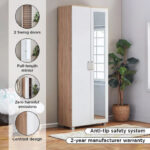 Capri Moonlight 33-Pair Tall Shoe Cabinet with Mirror