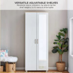 Capri Moonlight 33-Pair Tall Shoe Cabinet with Mirror