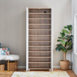 Capri Moonlight 33-Pair Tall Shoe Cabinet with Mirror