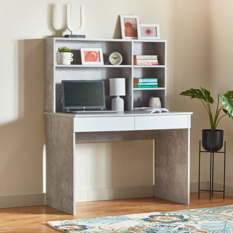 Alford Patara Twin Drawer Study Desk with Hutch