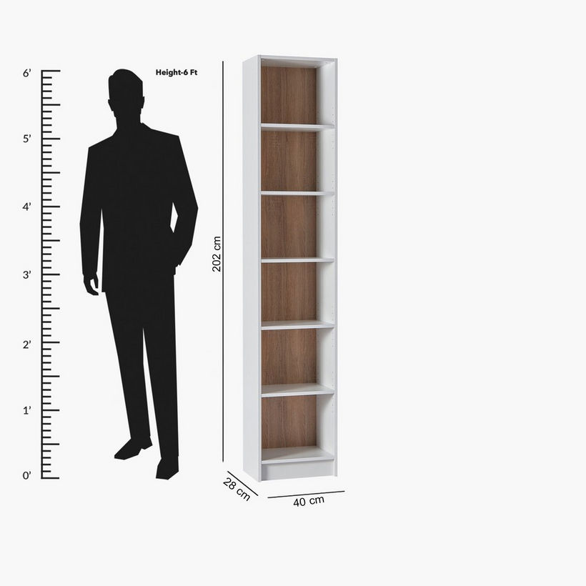 Alford Avian 6-Tier Narrow Bookcase - Image 2