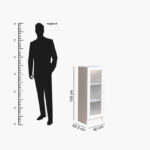 Frankfurt 3-Tier Multipurpose Bookcase Storage Unit with Acrylic Door