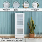 Frankfurt 3-Tier Multipurpose Bookcase Storage Unit with Acrylic Door