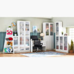 Frankfurt 3-Tier Multipurpose Bookcase Storage Unit with Acrylic Door