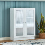 Frankfurt 3-Tier Multipurpose Bookcase Storage Unit with 2 Acrylic Doors