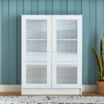 Frankfurt 3-Tier Multipurpose Bookcase Storage Unit with 2 Acrylic Doors