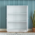 Frankfurt 3-Tier Multipurpose Bookcase Storage Unit with 2 Acrylic Doors
