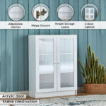 Frankfurt 3-Tier Multipurpose Bookcase Storage Unit with 2 Acrylic Doors