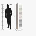 Frankfurt 6-Tier Multipurpose Bookcase Storage Unit with Acrylic Door