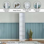 Frankfurt 6-Tier Multipurpose Bookcase Storage Unit with Acrylic Door