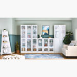Frankfurt 6-Tier Multipurpose Bookcase Storage Unit with Acrylic Door