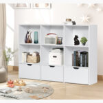 Movo Vanilla Cody Storage Cabinet with 3 Drawers