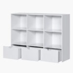 Movo Vanilla Cody Storage Cabinet with 3 Drawers