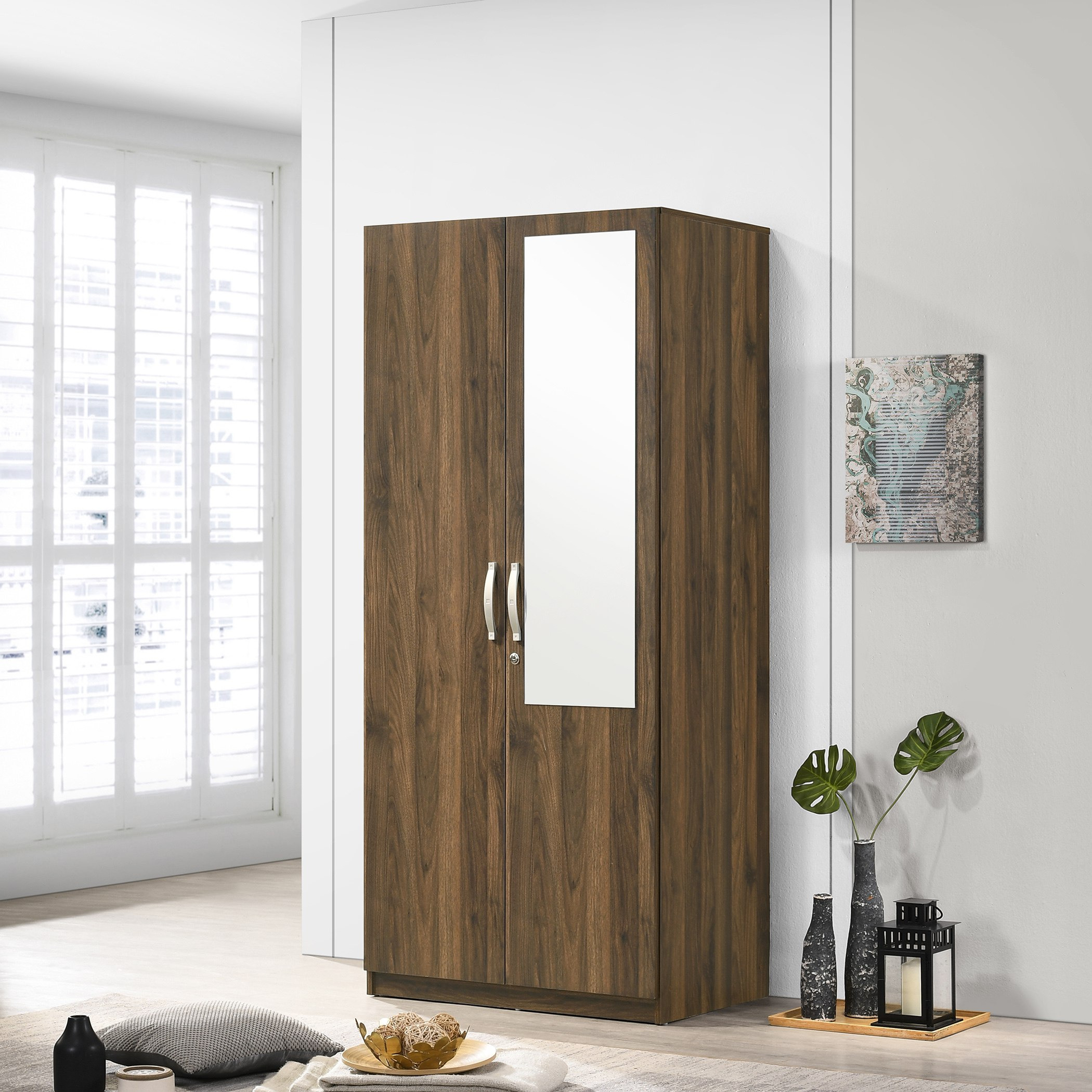 Kulltorp Plus 2-Door Wardrobe with Mirror and Lock