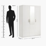 Kulltorp Plus 3-Door Wardrobe with Mirror and Lock