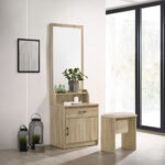 Movo Oasis 1-Drawer 1-Door Tall Dresser with Mirror and Stool