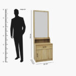 Movo Oasis 1-Drawer 1-Door Tall Dresser with Mirror and Stool