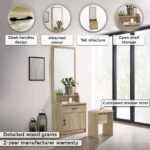 Movo Oasis 1-Drawer 1-Door Tall Dresser with Mirror and Stool